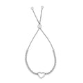 925 sterling silver rhodium plated bracelet with heart-shaped beads