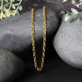 14K yellow gold oval rolo chain with 3.20 mm interlocking links