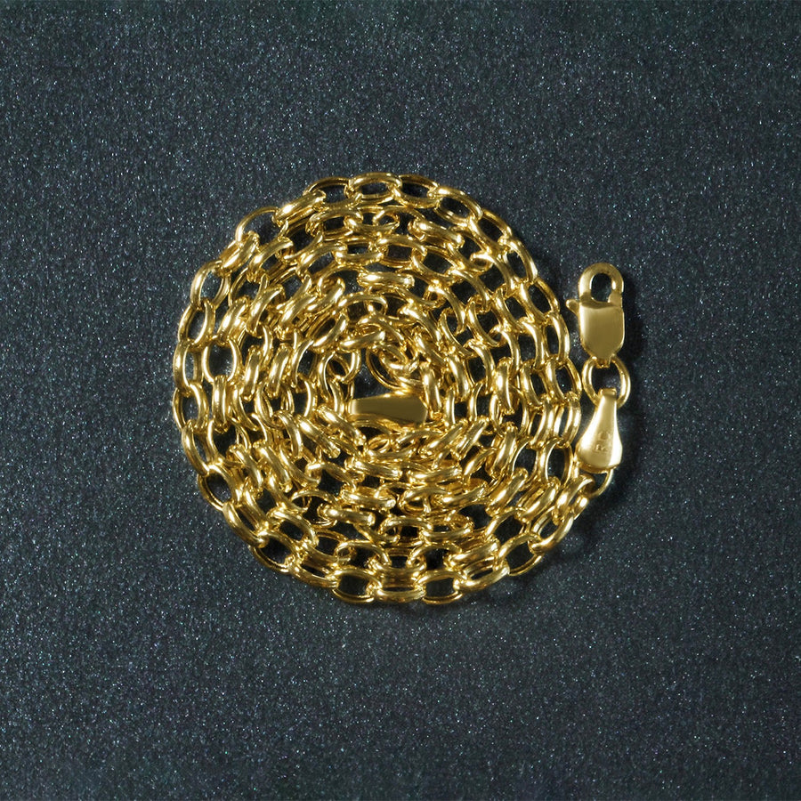 14k Yellow Gold Oval Rolo Chain (3.20 mm)