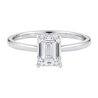 1 1/2 Carat Emerald Lab Grown IGI G/VS1 Diamond Solitaire Ring in 14K White Gold