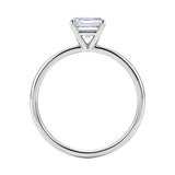 1 1/2 Carat Emerald Lab Grown IGI G/VS1 Diamond Solitaire Ring in 14K White Gold thumbnail 4