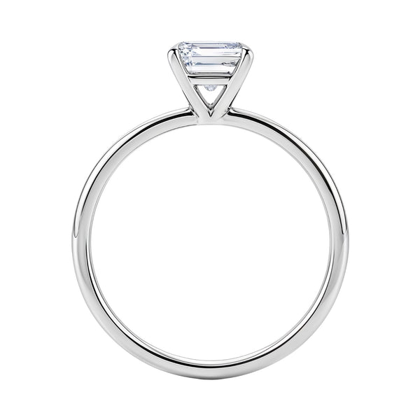 1 1/2 Carat Emerald Lab Grown IGI G/VS1 Diamond Solitaire Ring in 14K White Gold