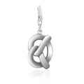 925 sterling silver pretzel charm with smooth rounded three-loop shape