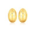14K yellow gold stud earrings with oval diamond-cut stones