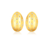 14K Yellow Gold Sparkle Kiss Diamond-cut Oval Stud Earrings thumbnail 1