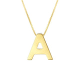 14K Yellow Gold Yours Truly Block Letter Initial A Necklace thumbnail 2