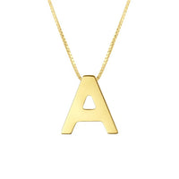 14K Yellow Gold Yours Truly Block Letter Initial A Necklace