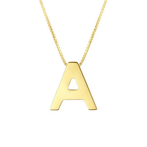 14K Yellow Gold Yours Truly Block Letter Initial A Necklace