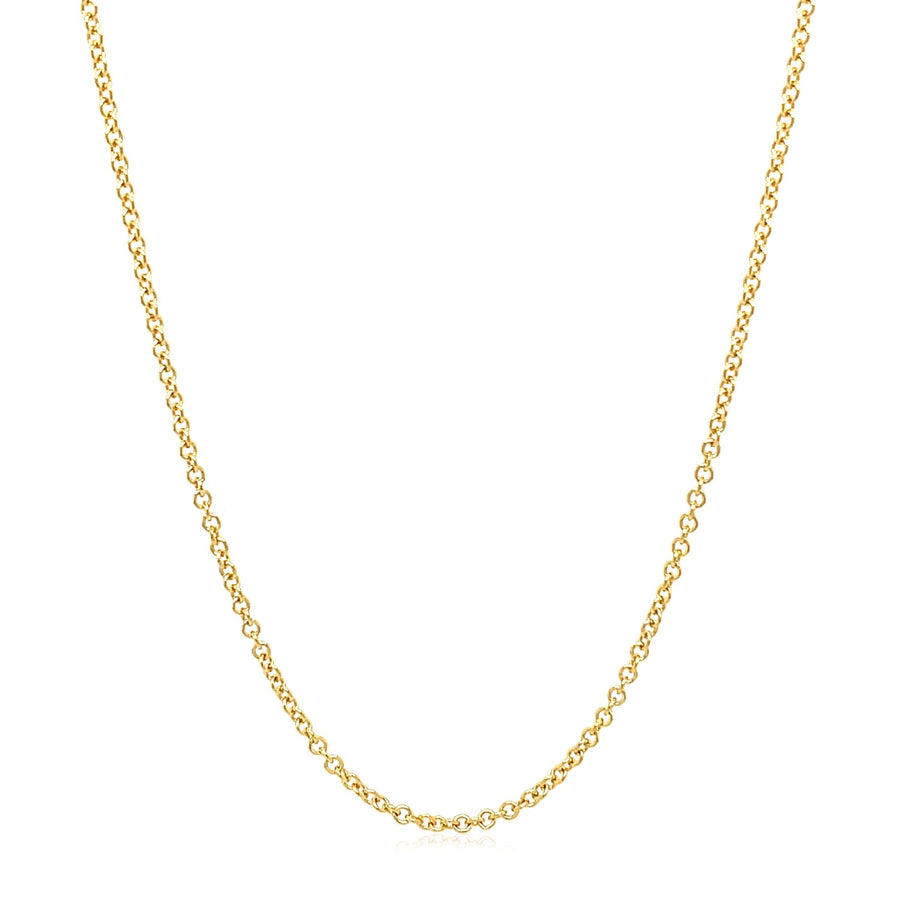 14k Yellow Gold Round Cable Link Chain (1.5 mm)