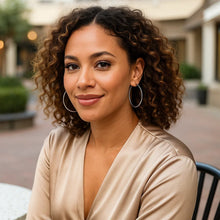 14k White Gold Polished Hoop Earrings (2x60mm)