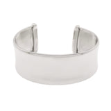 Sterling Silver Rhodium Plated Wide Sculpted Cuff Bangle thumbnail 2