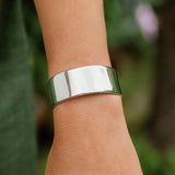 Sterling Silver Rhodium Plated Wide Sculpted Cuff Bangle thumbnail 6