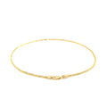 14K yellow gold sparkle anklet 1.5mm with faceted diamond-cut links