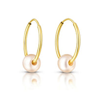 14k Yellow Gold Round Endless Pearl Earring(1x14mm)