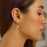 14k Yellow Gold Round Endless Pearl Earring(1x14mm) thumbnail 3
