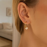 14k Yellow Gold Round Endless Pearl Earring(1x14mm) thumbnail 6