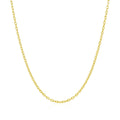 14K yellow gold oval cable link chain, 1.50 mm fine gauge