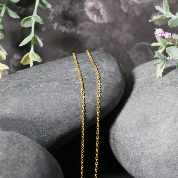 14k Yellow Gold Oval Cable Link Chain (1.50 mm)