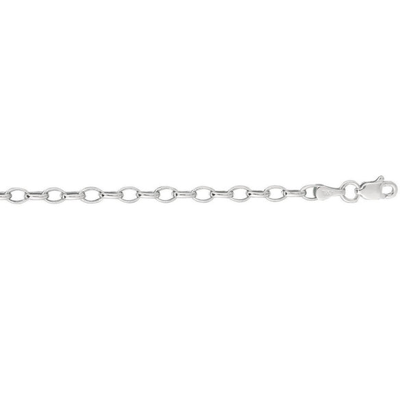 4.6mm 14k White Gold Oval Rolo Chain