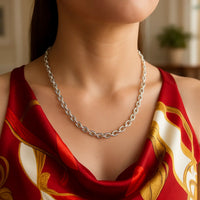 4.6mm 14k White Gold Oval Rolo Chain