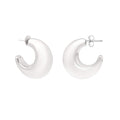 Sterling silver 925 half moon hoop earrings with polished closed design