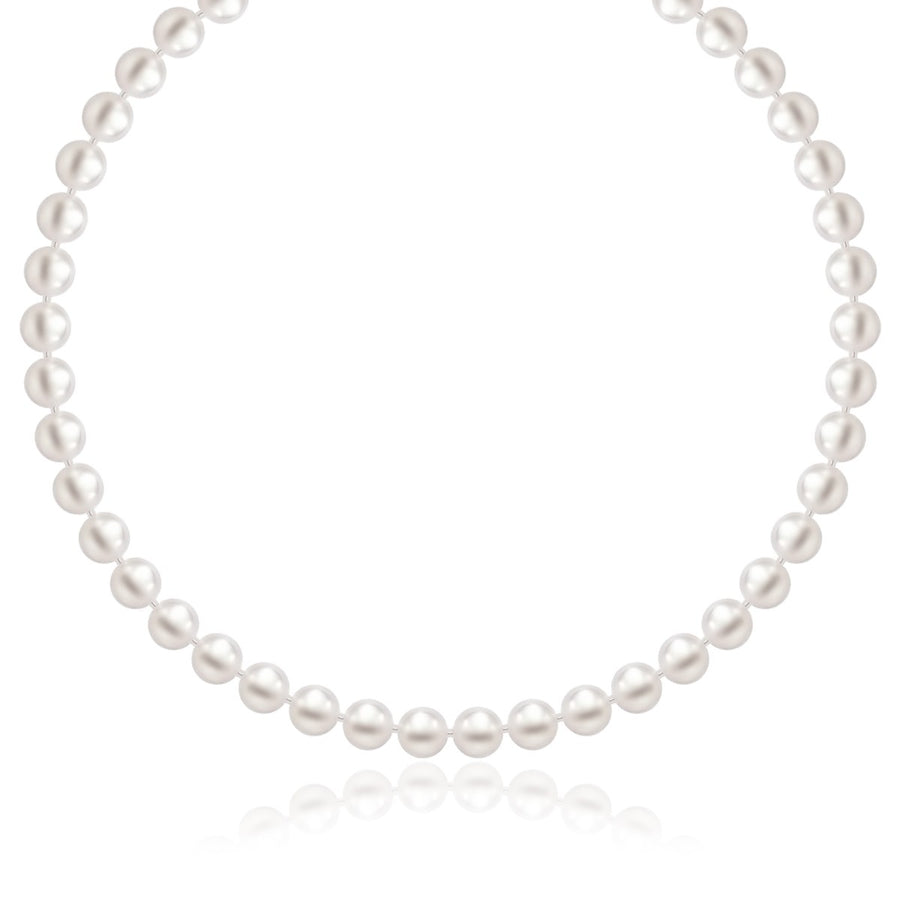 14k Yellow Gold Necklace with White Freshwater Cultured Pearls (6.0mm to 6.5mm)