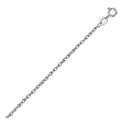 14K white gold rope chain with fine twisted 1.20 mm link pattern