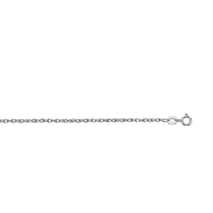14k White Gold Machine Rope Chain (1.20 mm)