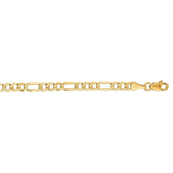 14k Yellow Gold Lite Figaro Chain (3.70 mm)