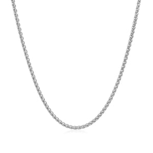 14k White Gold Round Wheat Chain (1.50 mm)