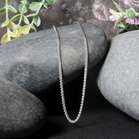 14k White Gold Round Wheat Chain (1.5 mm)