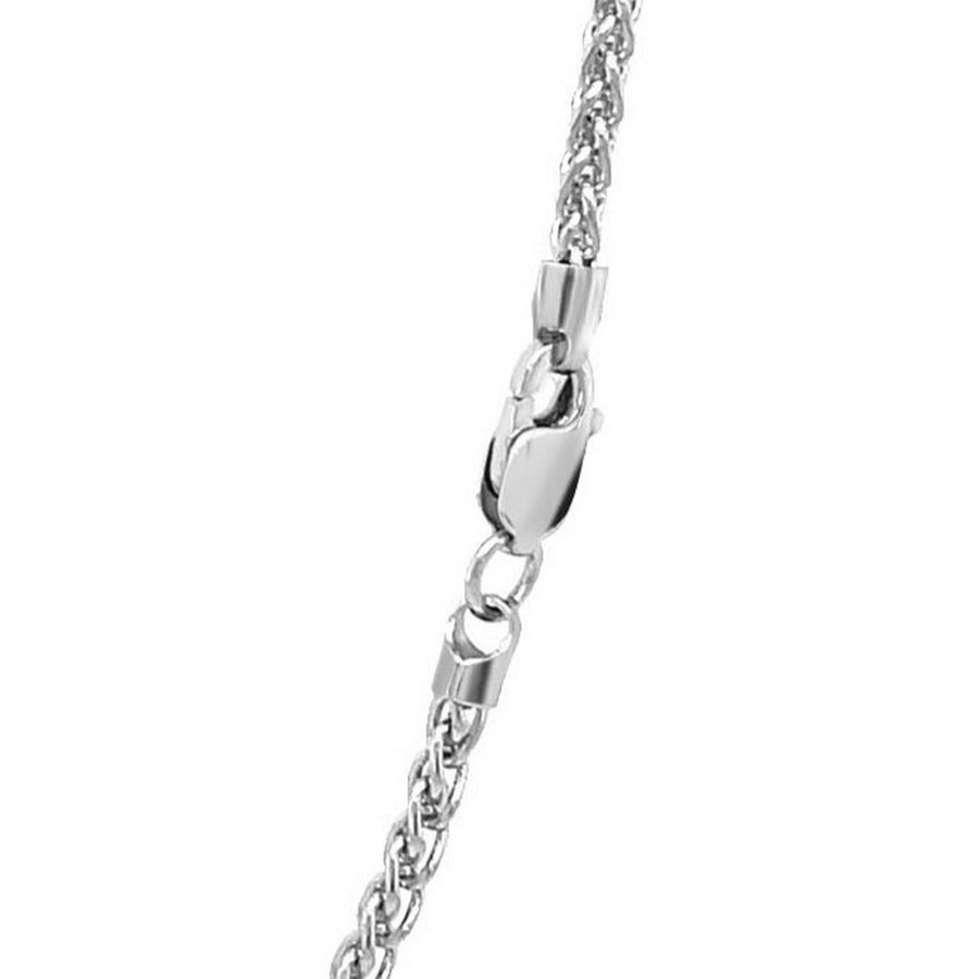 14k White Gold Round Wheat Chain (1.5 mm)