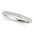 14K white gold wedding ring with small round diamond stones