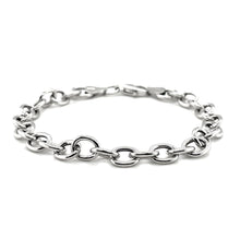 Load image into Gallery viewer, Sterling Silver Rhodium Plated Fancy Charm Bracelet (6.70 mm)