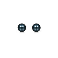 14k Yellow Gold Cultured Black Pearl Stud Earrings (7.0 mm)
