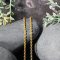 14K yellow gold cable link chain in a 2.90 mm gauge