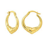 Large Heart Hoop Earrings in 14K Yellow Gold thumbnail 1