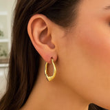 Large Heart Hoop Earrings in 14K Yellow Gold thumbnail 3