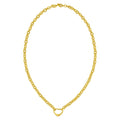 14K yellow gold heart lock charm necklace with heart-shaped pendant