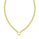 14K Yellow Gold Heart Lock Charm Necklace (5.80 mm) thumbnail 2