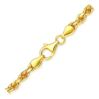 5.0mm 14k Yellow Gold Solid Diamond Cut Rope Bracelet