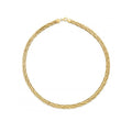 14K yellow gold woven Rapunzel necklace with braided rope-textured links
