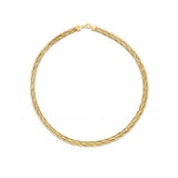 14K yellow gold woven Rapunzel necklace with braided rope-textured links thumbnail 1