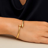 Bypass Nail Head Cuff Bangle in 14K Yellow Gold thumbnail 5