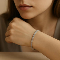 14k White Gold Braided Bracelet  (3.50 mm)