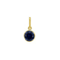 14K yellow gold pendant with round blue sapphire stone