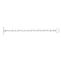 Sterling Silver Rhodium Plated Paperclip Toggle Bracelet (10.20 mm)