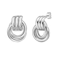 Sterling silver 925 triple door knocker hoop earrings with hinged graduated rings