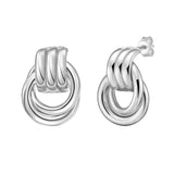 Sterling Silver Triple Door Knocker Hoop Earrings thumbnail 1