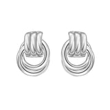 Sterling Silver Triple Door Knocker Hoop Earrings thumbnail 2